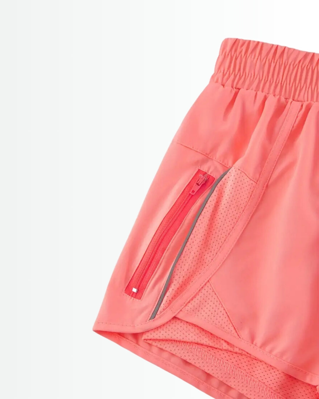 Short feminino de academia ActiveKnit - Dupla Face