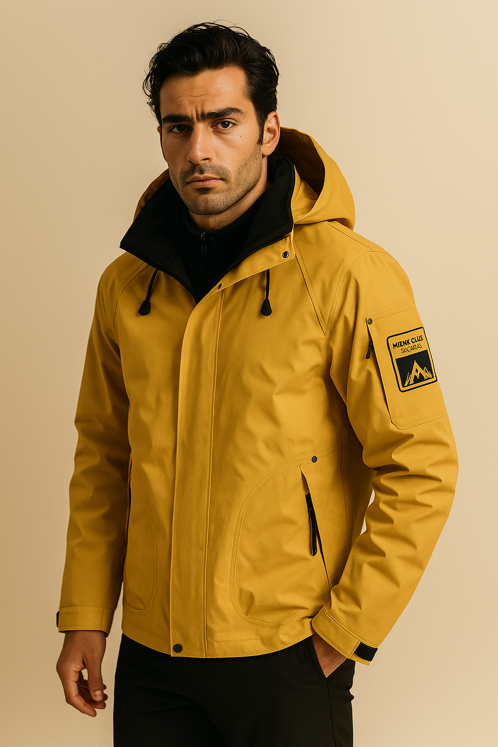 Jaqueta Masculina Impermeável Com Capuz Softshell