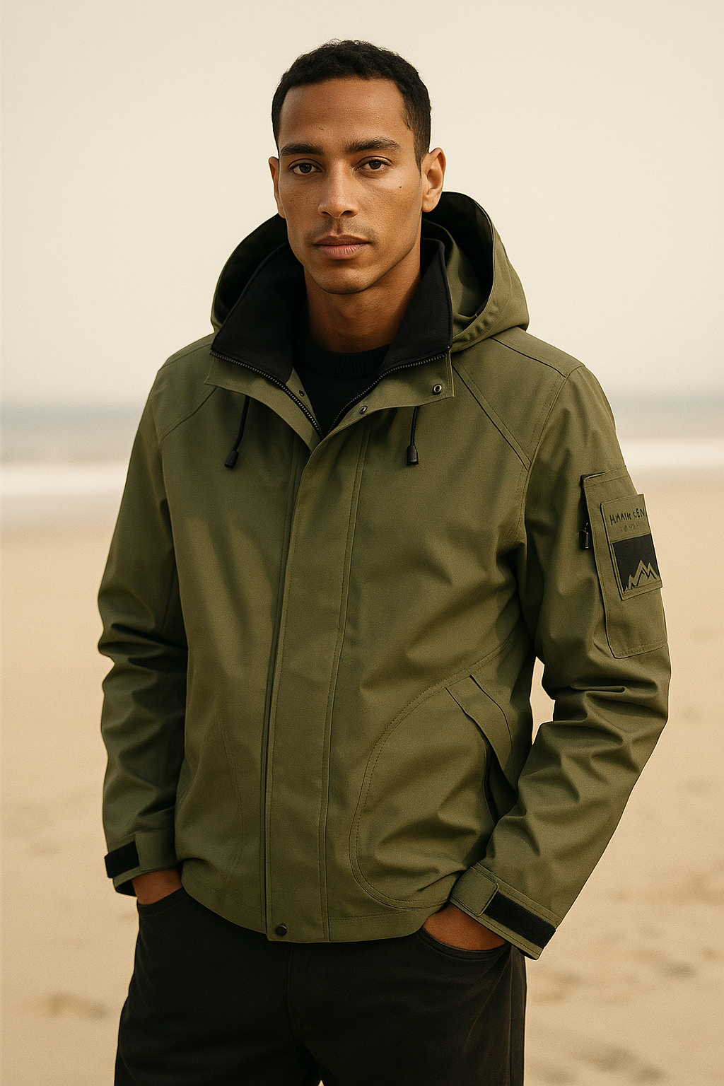 Jaqueta Masculina Impermeável Com Capuz Softshell