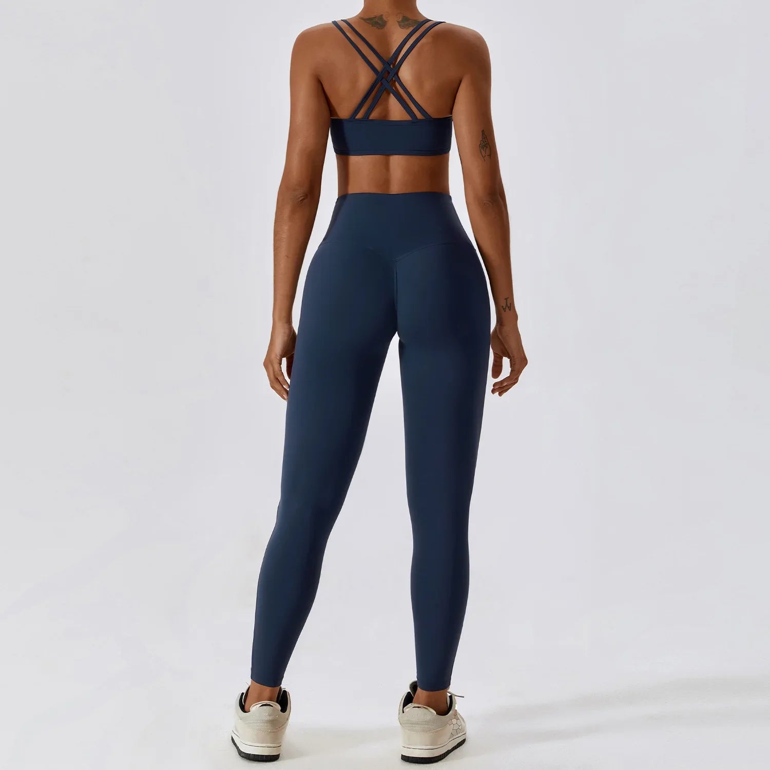 Conjunto de Roupa Fitness Feminino 2 Peças - Leggings e Top Esportivo para Treino e Corrida