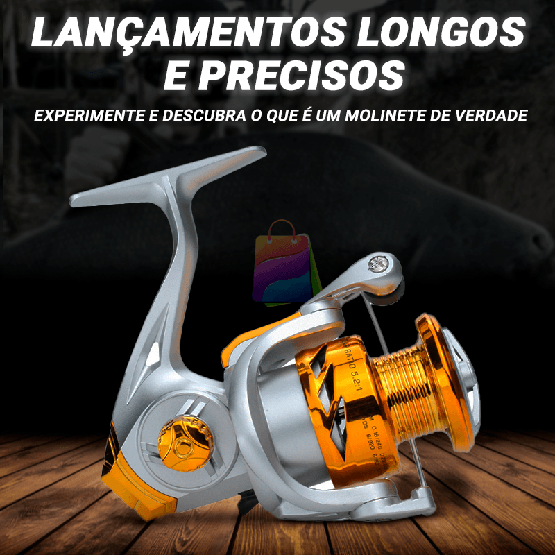 Molinete Profissional de Pesca com 12Kg Drag | Grátis Linha Multifilamento e Isca Artificial