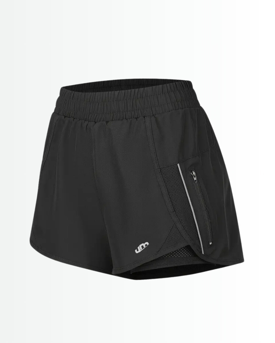 Short feminino de academia ActiveKnit - Dupla Face