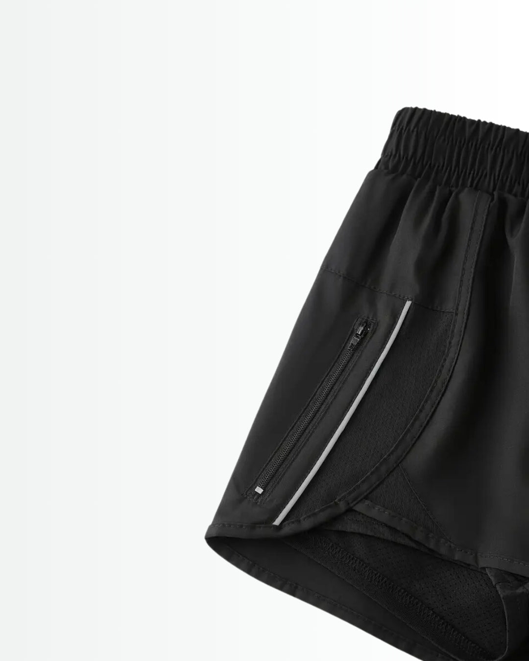 Short feminino de academia ActiveKnit - Dupla Face