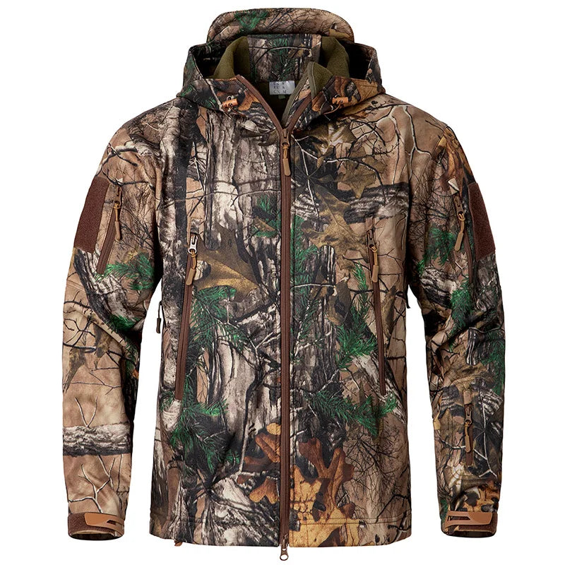 Jaqueta Tática Masculina Camuflada Impermeável com Capuz