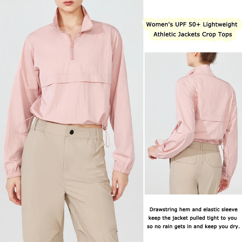 Jaqueta Corta-Vento Feminina com Proteção Solar