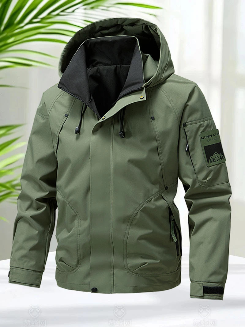 Jaqueta Masculina Impermeável Com Capuz Softshell