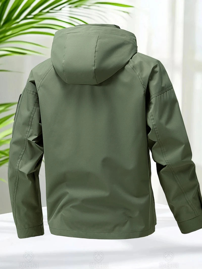 Jaqueta Masculina Impermeável Com Capuz Softshell
