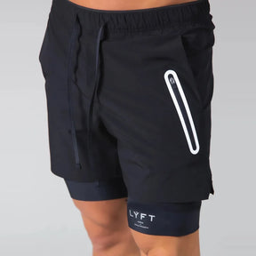 Shorts Masculinos 2 em 1 para Treino com Secagem Rápida