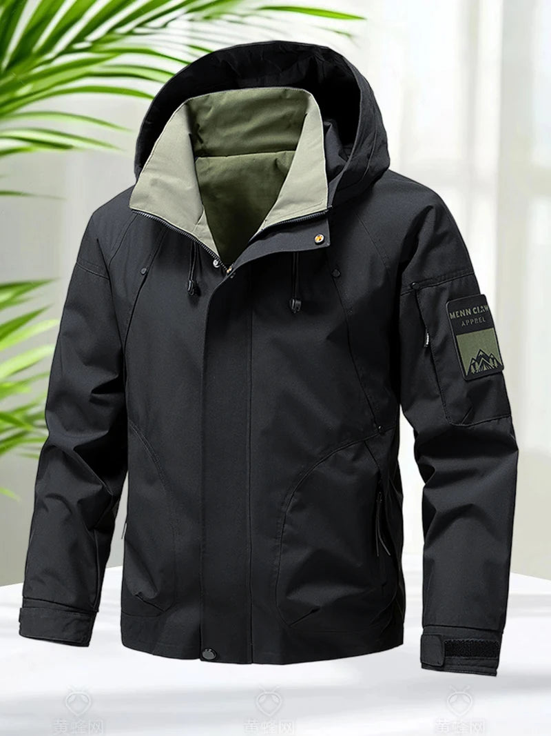 Jaqueta Masculina Impermeável Com Capuz Softshell