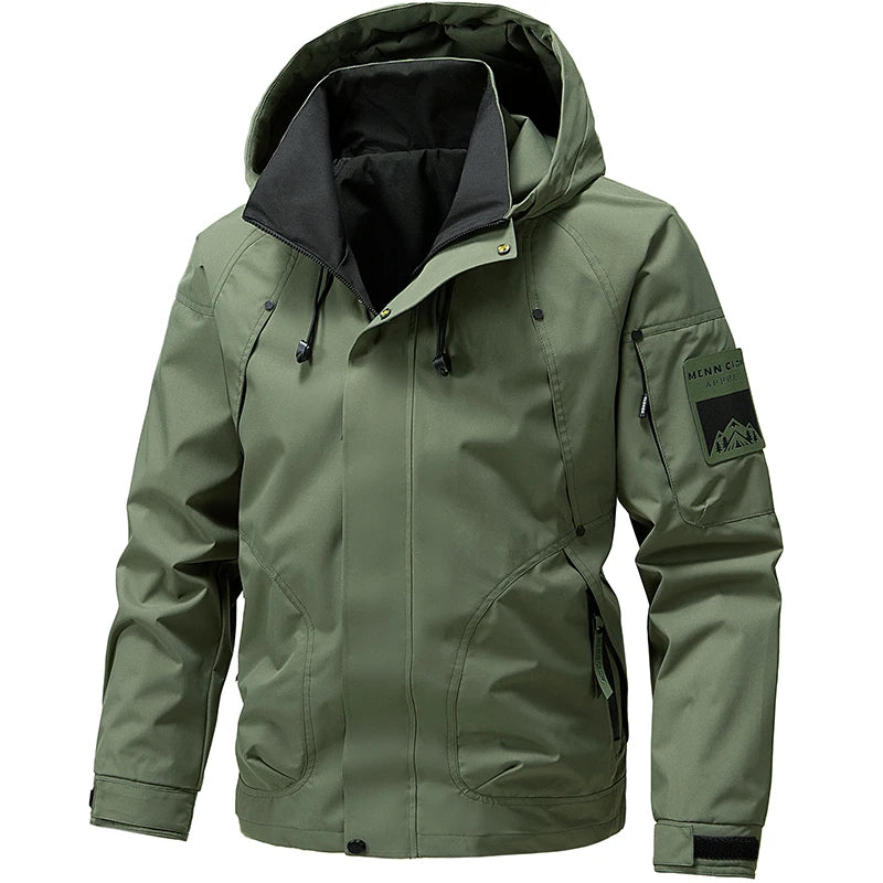Jaqueta Masculina Impermeável Com Capuz Softshell