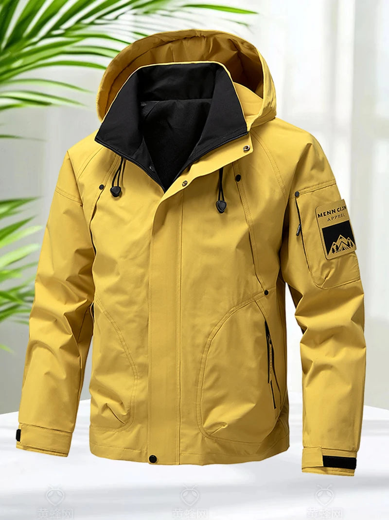 Jaqueta Masculina Impermeável Com Capuz Softshell