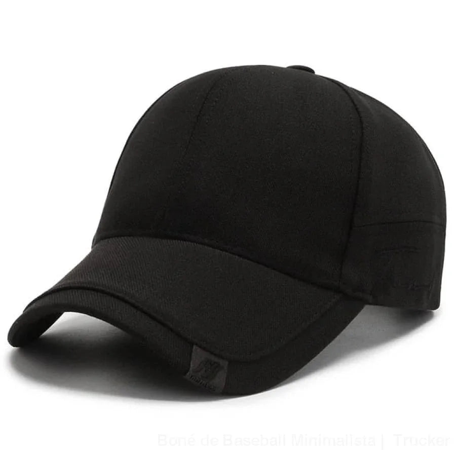 Boné De Baseball Minimalista | Trucker Preto Boné 08