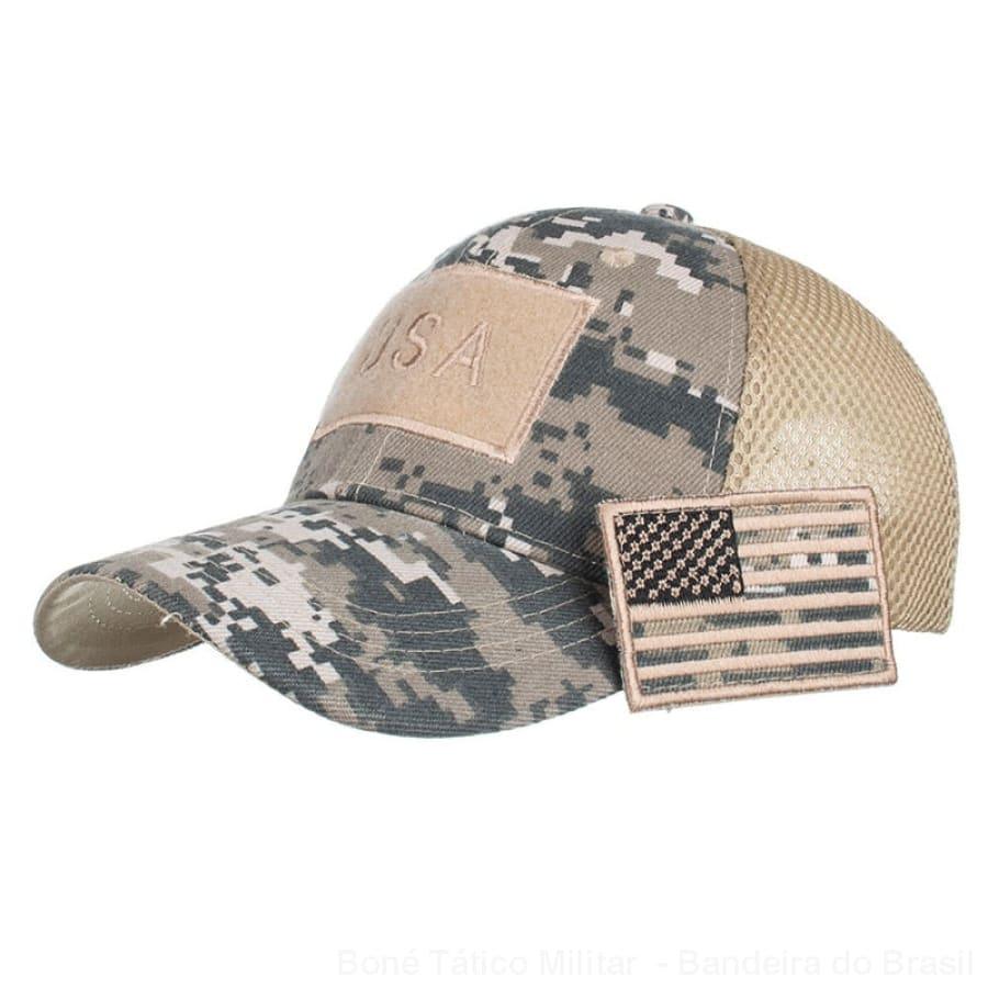 Boné Tático Militar - Bandeira Do Brasil Ht5074Gy